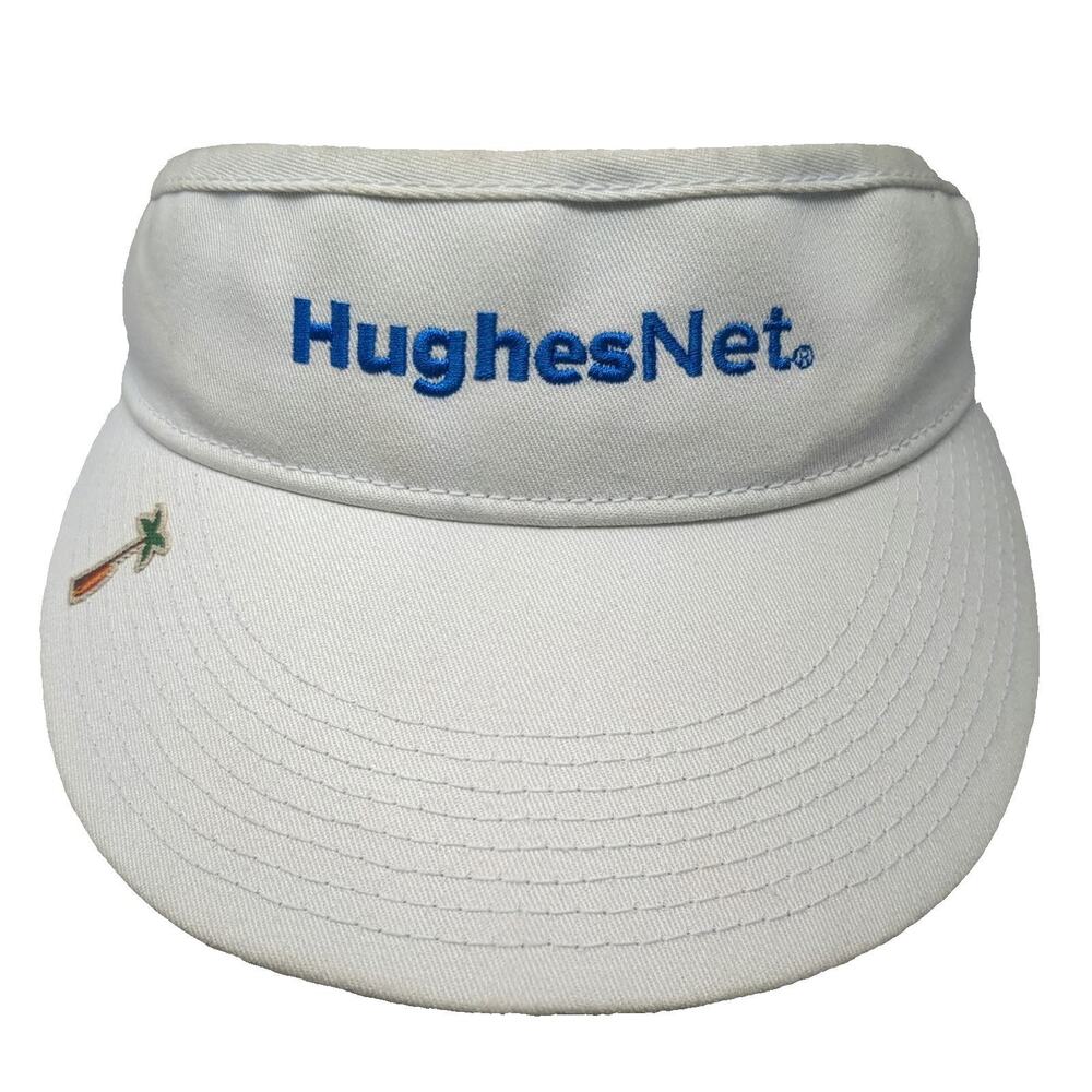 Ahead Visor White One Size HughesNet Satellite Internet Embroidered Hat Palm